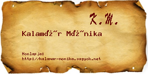 Kalamár Mónika névjegykártya