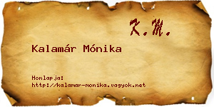 Kalamár Mónika névjegykártya